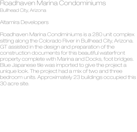 Roadhaven Marina Condominiums Bullhead City, Arizona  Altamira 